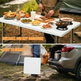 thumbnail image 5 of 4FT（24" x 48"） Folding Table, Indoor Outdoor Heavy Duty Table with Carrying Handle,Placstic Fold up Table for Picnic, Party, Camping，Office - White (4FT), 5 of 18
