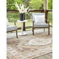 thumbnail image 4 of Unique Loom Outdoor Traditional Collection Area Rug - Valeria (7' 1" x 10' Rectangle Natural/Ivory), 4 of 9