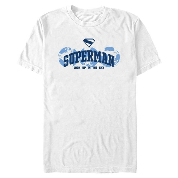 Mens Superman Look Up in the Sky World T Shirt