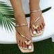 thumbnail image 2 of Amzcrzy Zapatos de mujer,Zapatos de mujer,Zapatillas de mujer, Sandalias planas con punta cuadrada y diamantes de imitación para mujer Sandalias Mujer Zapatillas De Casa, 2 of 5