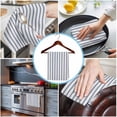 thumbnail image 3 of Navy Blue Striped Kitchen Towels Set of 4, Water Absorbent Dish Towel, Navy Blue White Stripes Farmhouse Decorative Hand Towels - Quick Drying Cloth for Cooking Baking, 18x28 Inch, 3 of 8