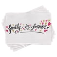 thumbnail image 1 of Ambesonne Inspirational Place Mats Set of 4, Family is Forever, Standard Size, Pale Coffee Hot Pink, 1 of 6