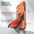 thumbnail image 6 of for iPhone 11 Pro Max Case, Rugged Shockproof Heavy Duty Soft TPU Rubber Bumper Hard PC Back Hybrid Protective Case [with Ring Stand] for iPhone 11 Pro Max (Without Screen Protector) - Orange, 6 of 7