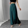 thumbnail image 6 of Favoffer Women's Chiffon Long Pants Solid Color Elastic Waist Lightweight Flowey Casual Trousers Summer Breathable for Beach Holiday Outdoor, 6 of 7