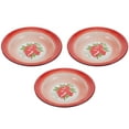 thumbnail image 3 of 3pcs Vintage Style Food Snack Trays Steamed Dish Plates Kitchen Tableware (Red), 3 of 9