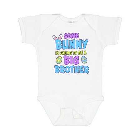 

Inktastic Some Bunny is Going to Be a Big Brother with Bunny Ears and Eggs Gift Baby Boy Bodysuit