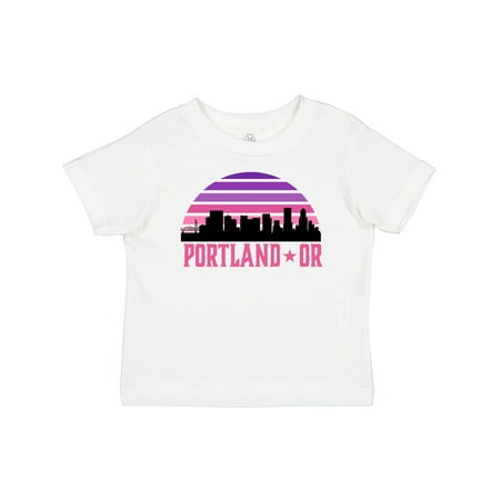 

Inktastic Portland Oregon Retro Sunset Skyline Gift Baby Girl T-Shirt