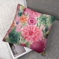 thumbnail image 7 of Acheng Watercolor Floral Pillow Case Colorful Flower Landscape Spring Hollyhocks Field Home Decor  Throw Cushion for Sofa Couch Car Bedroom Square  Pillow Cover 24x24in, 7 of 7