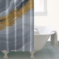 thumbnail image 4 of Gray Gold Marble Pattern Shower Curtain 36"x72" ,Bathroom Decorative Shower Curtains Set with 12 Hooks,Modern Waterproof Washable Shower Curtain, 4 of 6