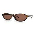 thumbnail image 4 of Womens Micro Oval Snug Dad Fashion Thin Plastic Sunglasses Tortoise - Brown, 4 of 8