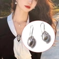 thumbnail image 4 of Qarigey Pendientes de perlas grises naturales, gancho para la oreja, colgante de plata de lujo para mujer, accesorio de moda, regalos de joyería para Ropa, zapatos y accesorios Miscelánea Qarigey AP016982-01, 4 of 6