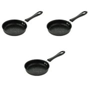 ONAPARTER Set of 3 Mini Pan Ceramic Saucepan Non Stick Cooking Utensils Stainless Steel Pans Small Steak Cookware Griddle Black