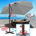 thumbnail image 5 of SUNNYOUTDOOR 11' Deluxe Cantilever Umbrella LED Lighted Umbrella Sunbrella Cover Patio Umbrella Garden Outdoor (Charcoa), 5 of 6