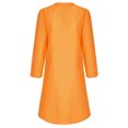 thumbnail image 6 of 50% Off Clear! asdoklhq Woman Clothes Clearance, Women Casual V-Neck Solid Long Sleeve Cotton Linen Dress, 6 of 6