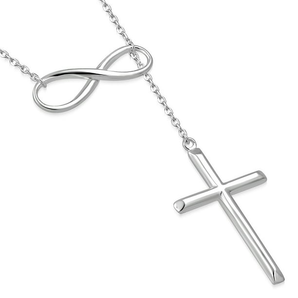 925 Sterling Silver Infinity Cross Religious Pendant Necklace Walmart
