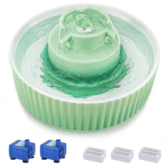 Fuente de agua para gatos Lawfery Cupcake Ceramic, 2,1 L, con filtros