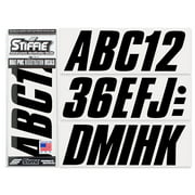 STIFFIE Shift Black 3" Alpha-Numeric Identification Custom Kit Registration Numbers & Letters Marine Stickers Decals for Boats & Personal Watercraft PWC