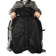 thumbnail image 2 of Windproof Plush Lining Wheelchair Blanket Cover Universal Fit Zip Closure for Disabled Senior Warm Bag Waterproof Shell Machine Washable Black, 2 of 8