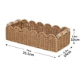 thumbnail image 2 of Small Storage Bin, Woven Storage Basket, 12X5 In, Paper Rope Iron Frame, Wooden Handles, Scalloped Edge, Decorative Storage, Countertop, White, 1 Pc, 2 of 5