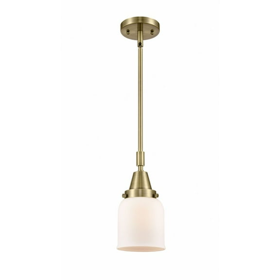 447-1S-AB-G51 Innovations Lighting Bell - 1 Light Stem Hung Mini Pendant In Industrial Style-11.13 Inches Tall and 5 Inches Wide-Antique Brass