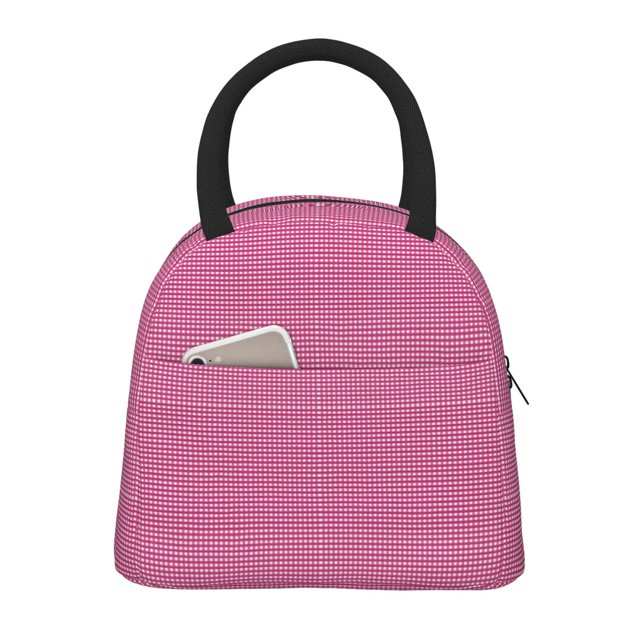 Easygdp Gingham Bolsa de Almuerzo Insulada Grande, Forro de Aluminio, Diseño Espacioso, a Prueba de Fugas, Ideal para Trabajo, Picnics, Viajes y Actividades al Aire Libre