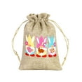 thumbnail image 2 of Easter Bunny Linen Dstring Bag for Candy Eggs,Cute Party Favor Gift Pouch,3.94x4.28 Inches,Reusable Cloth Treat Bag with Dstring Closure for Easter Basket Stuffers,Holiday Celebrations & Gifts, 2 of 6