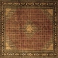 thumbnail image 1 of Ahgly Company Indoor Square Medallion Brown Traditional Area Rugs, 5' Square, 1 of 4