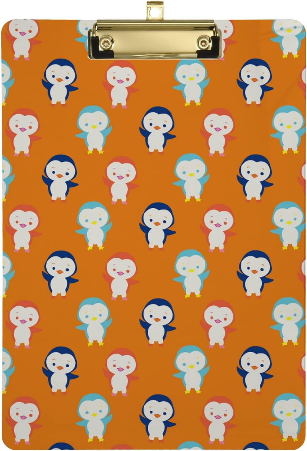 ZHANZZK Penguins Cute Clipboard Hardboard Wood Nursing Clip Board and Pull for Standard A4