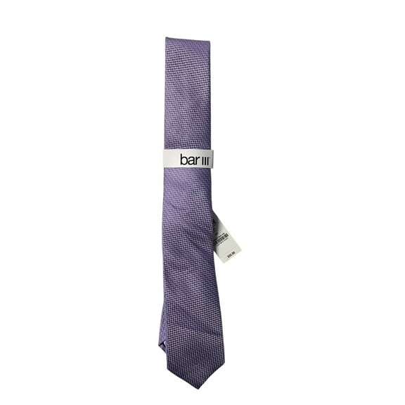 Bar III Mens Classic fit Tie Necktie One Size Purple Textured Lilac