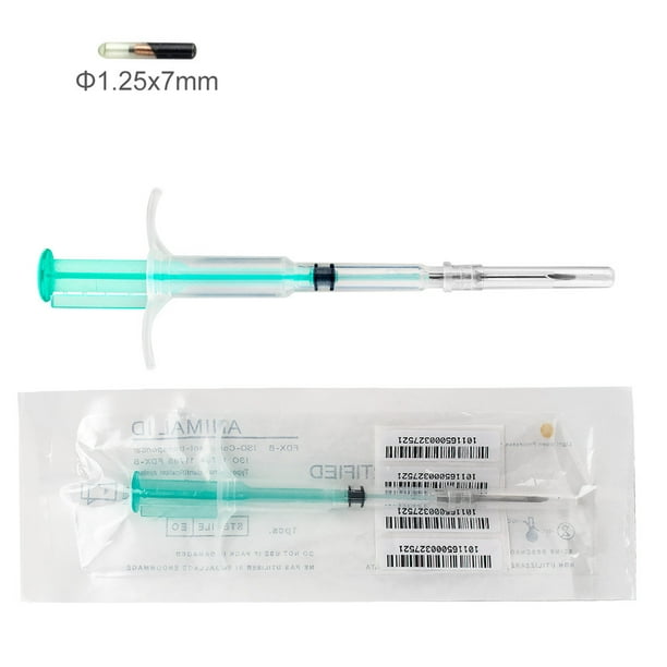 EMID 11784/85 FDX-B Chip RFID para animales, minietiqueta subcutánea para mascotas, jeringa implantable