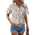 thumbnail image 1 of Camisa Zeagoo para mujer, hawaiana, suave y fresca, con estampado floral de verano, 1 of 5