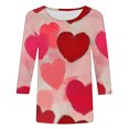 thumbnail image 5 of Tumotour Pullover Sweatshirts For Women Crew Neck 3/4 Sleeve Valentine'S Day Printed Tops Casual Cute Tunic Tops Tees Blouses Loose Pullover Tops, 5 of 5