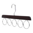 thumbnail image 4 of Multifunctional Wooden Scarf Closet Organizer Hanger Ties Belts Shawls Holder Rack with 5 Loops (Retro Color), 4 of 7