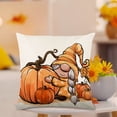 thumbnail image 4 of Pumpkin Gnome Throw Pillow Cover, Digital Print Home Decor Cushion, Soft Polyester Fabric, Vibrant Design, For Living Room, Durable Printing, Quilted Texture, Fall Season Decor, Stain-Resistant,, 4 of 8