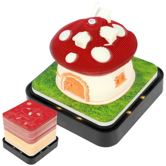 3D Calendar 2026 with LED Light Tear Away Paper Art Notepad Desk Time Piece Calendar with Acrylic Box Creative Present