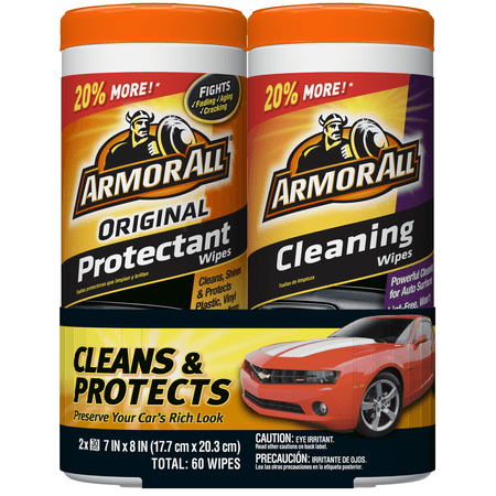 Armor All Original Protectant & Cleaning Wipes Two Pack (2 x 30 (Best Wipes To Clean Car Interior)