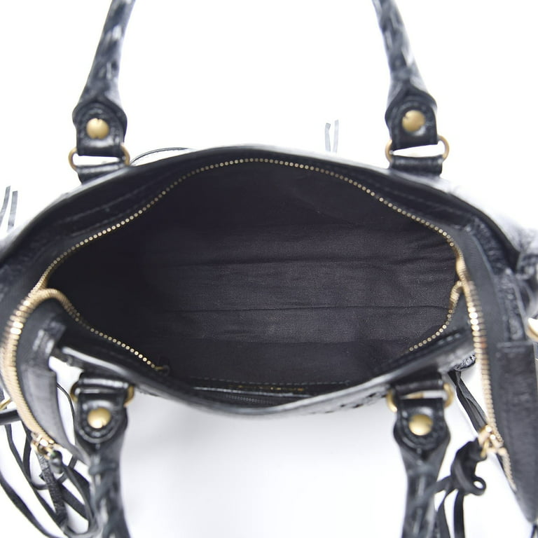 Balenciaga Classic City Black Leather Perforated Mini Satchel Bag 501065