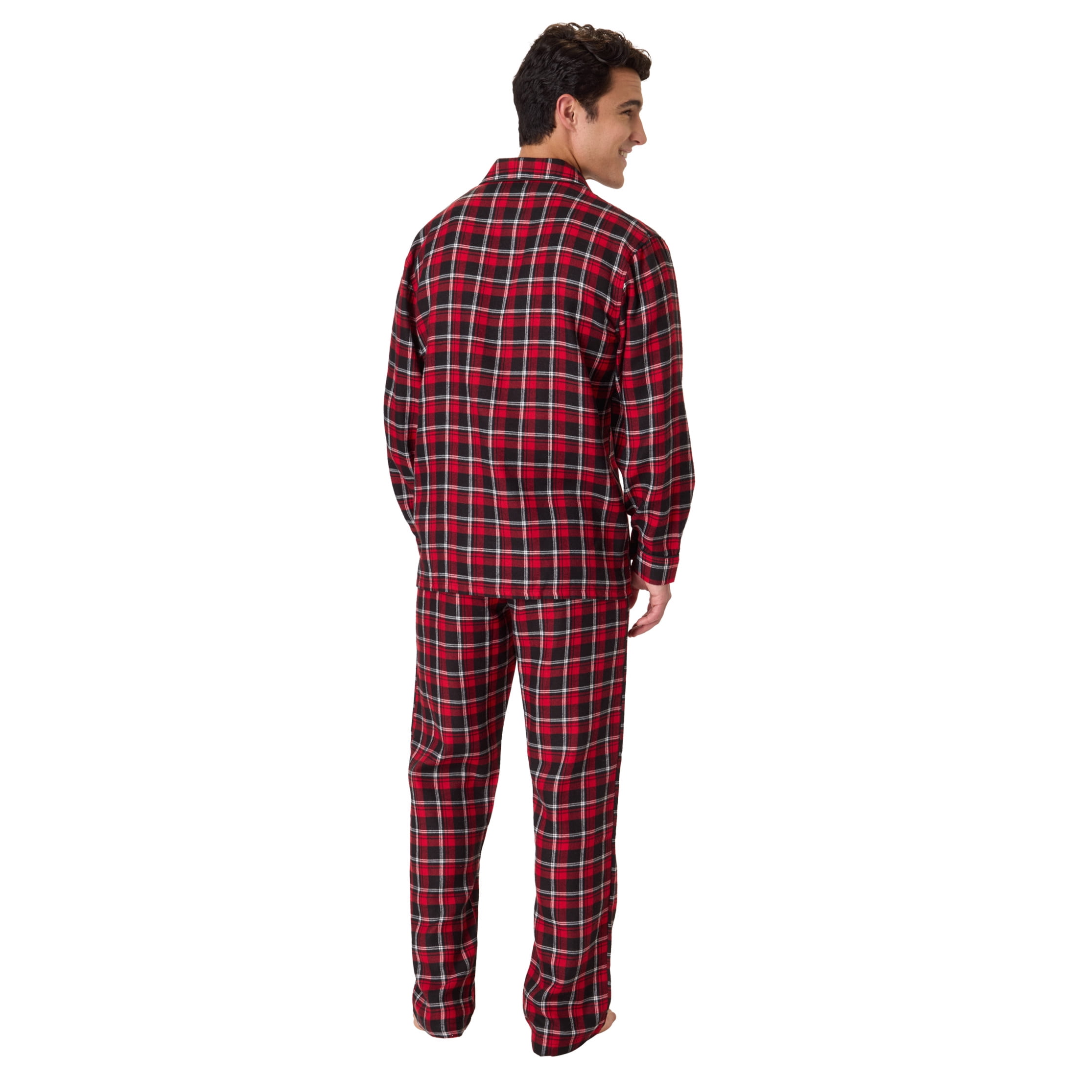 Hanes Men's Flannel Plaid Pajamas Set, 2-Piece, Sizes S-XXL, Red