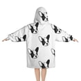 thumbnail image 2 of Cute Bulldog Blanket Hoodies for Kids 6-13YR Oversize Wearable Blanket Hoodies for Boys Girls Teens, 2 of 7
