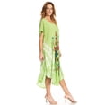 thumbnail image 4 of Sakkas Embroidered Painted Floral Cap Sleeve Cotton Dress - Green - One Size, 4 of 5
