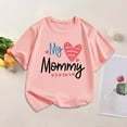 thumbnail image 2 of MIXUE Girls Tops & T-Shirts Kids Summer Mother'S Day Letter Print Crew Neck Short Sleeve Fashion Casual Tee Shirts Streetwear,Pink,7-8 Years, 2 of 4