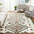 thumbnail image 2 of SAFAVIEH Aspen Eirann Southwestern Wool Area Rug, Ivory/Green, 7' x 7' Square, 2 of 9