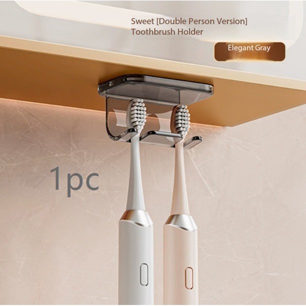 Soporte for cepillo de dientes eléctrico sin perforaciones, estante de almacenamiento for cepillos de dientes for baño montado en la pared, soporte for cepillo de dientes impermeable y drenable