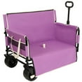 thumbnail image 3 of 3-in-1 Convertible Folding Wagon Cart with Bench Seat & Storage - 500lbs Heavy-Duty Utility Wagon, 180L Capacity All-Terrain Wheels for Camping, Beach, Sports, Garden, purple, 3 of 9