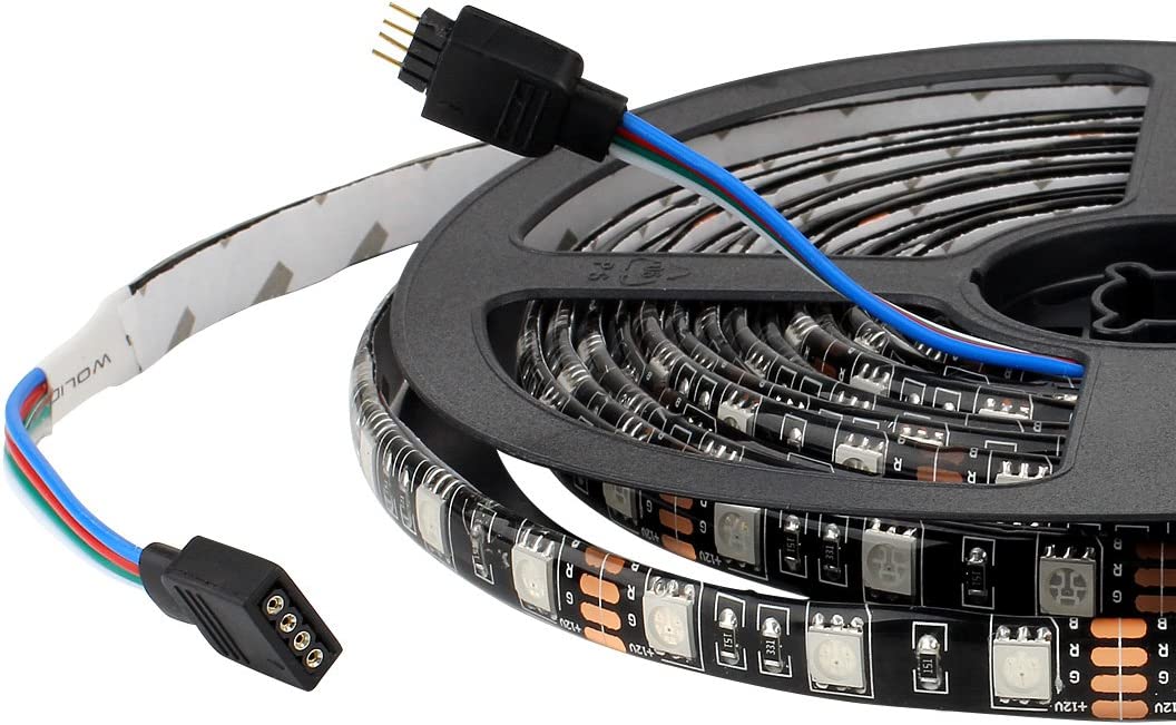 8ft RGB Color LED Strip Light, Black Series  Multi-color  + Controller + UL Power Supply