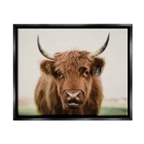 Stupell Industries Farmhouse Cattle Photography Animals & Insects Photography Black Floater Framed Art Print Wall Art, 31 x 25