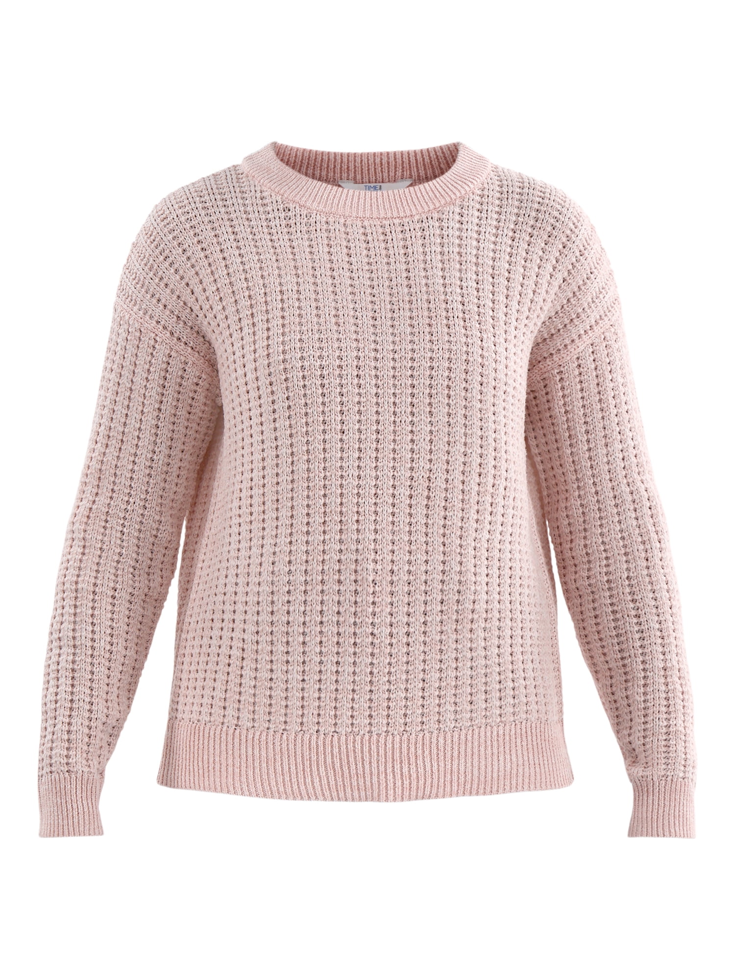 Time and Tru Women's and Women’s Plus Textured Stitch Sweater, Midweight, Sizes XS-4X