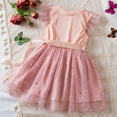 thumbnail image 3 of ameIAEA Toddler Girls Dress Girls Ruffle Sleeve Tulle Dresses Cute Summer Party Princess Sundress, 3 of 7
