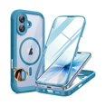 thumbnail image 1 of HAYAN for iPhone 17 Case 6.3'', Full-Body Military Grade Drop Protection Outdoor Phone case with Built-in Glass Screen &Camera Control,Easy Installation,No Gap,Compatible with MagSafe,Blue, 1 of 1