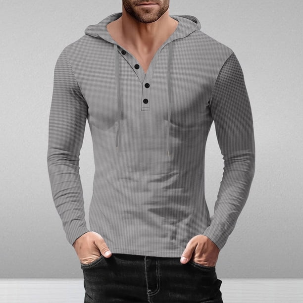 pstuiky camisetas de manga larga para hombre, Sudadera con capucha de manga larga con cordón y capucha holgada, informal, deportiva, a la moda para hombre camisetas de hombre xl